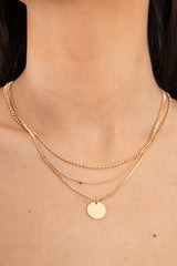 Gold Ball Chain Pendant Necklace - Frayda-Jewellery