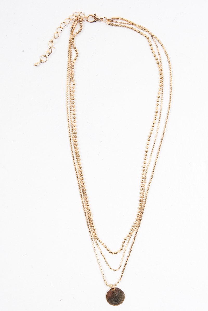 Gold Ball Chain Pendant Necklace - Frayda-Jewellery
