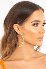 Gold Bamboo Circle Hoop Earrings - Haven-Jewellery