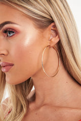Gold Basic Large Hoop Earrings - Kaiana-Jewellery