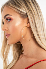 Gold Basic Large Hoop Earrings - Kaiana-Jewellery