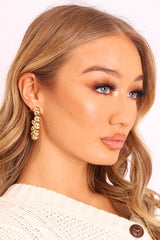 Gold Beaded Hoop Earrings - Beth-Jewellery