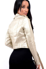 Gold Biker Jacket - Hanna-Jackets