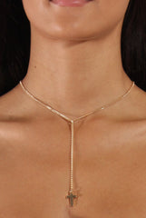 Gold Chain Cross Choker - Riona-Accessories