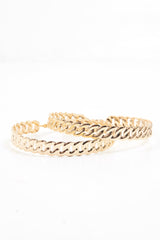 Gold Chain Large Chunky Hoop Earrings - Launa-Jewellery