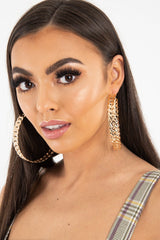 Gold Chain Large Chunky Hoop Earrings - Launa-Jewellery