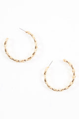 Gold Chunky Chain Hoop Earrings - Florencia-Jewellery