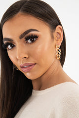 Gold Chunky Chain Hoop Earrings - Florencia-Jewellery