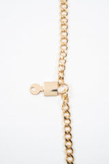 Gold Chunky Chain Padlock Key Belt - Peaches-Belts