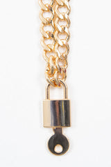 Gold Chunky Chain Padlock Key Belt - Peaches-Belts