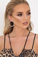 Gold Circle Diamante Earrings - Jacobi-Jewellery