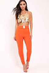 Gold Circle Metal Disco Top - Idabelle-Tops