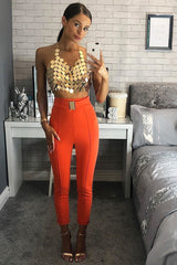 Gold Circle Metal Disco Top - Idabelle-Tops