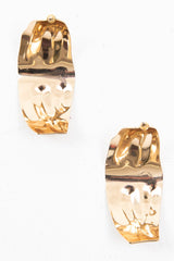 Gold Crinkled Imprinted Curved Earrings - Alyzia-Jewellery