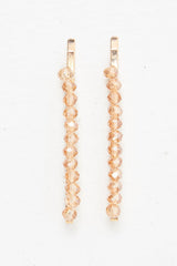 Gold Crystal Embellished Pack of 2 Hair Clips - Patrice-Hair