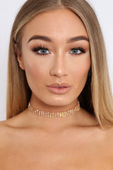 Gold Diamante Choker - Kalbir-Accessories