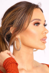 Gold Diamante Encrusted Hoop Earrings - Rayvn-Jewellery