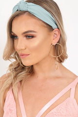 Gold Double Hoop Drop Earrings - Leyna-Jewellery