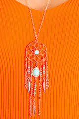 Gold Dream Catcher Detail Necklace - Zakya-Jewellery