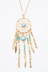 Gold Dream Catcher Detail Necklace - Zakya-Jewellery