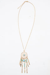 Gold Dream Catcher Detail Necklace - Zakya-Jewellery