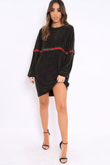 Gold Glitter Stripe Jumper Dress - Finley-Dresses