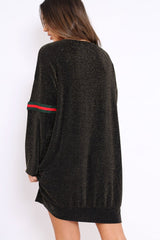 Gold Glitter Stripe Jumper Dress - Finley-Dresses