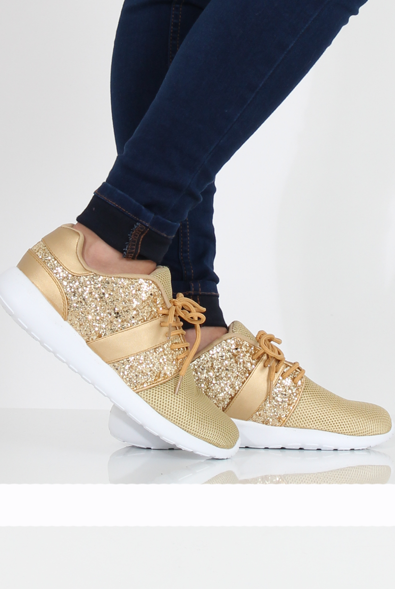 Goldie Rapper Trainers Gold Glitter Trainer - Rio – Rebellious Fashion