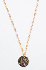 Gold Hammered Disc Drop Necklace - Elysse-Jewellery