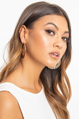 Gold Hammered Metal Flat Hoop Earrings - Cherry-Jewellery