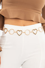 Gold Heart Detail Chain Belt - Senaya-Belts