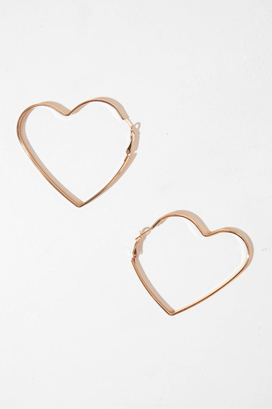 Gold Heart Shape Hoop Earrings - Niki-Jewellery