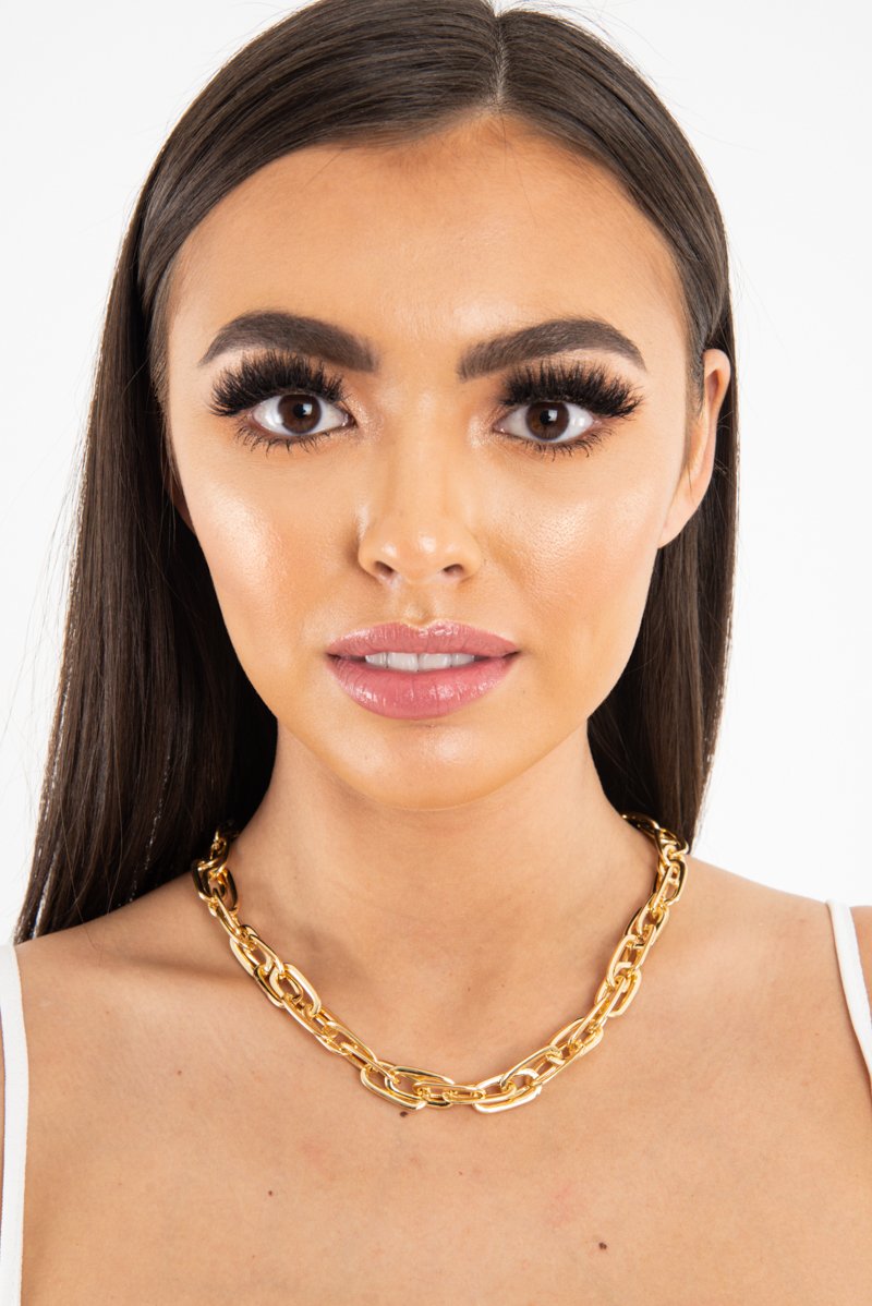 Gold Interlock Chunky Chain Necklace - Norine-Jewellery