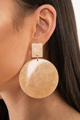 Gold Iridescent Round Drop Earrings - Jazara-Jewellery