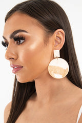 Gold Iridescent Round Drop Earrings - Jazara-Jewellery