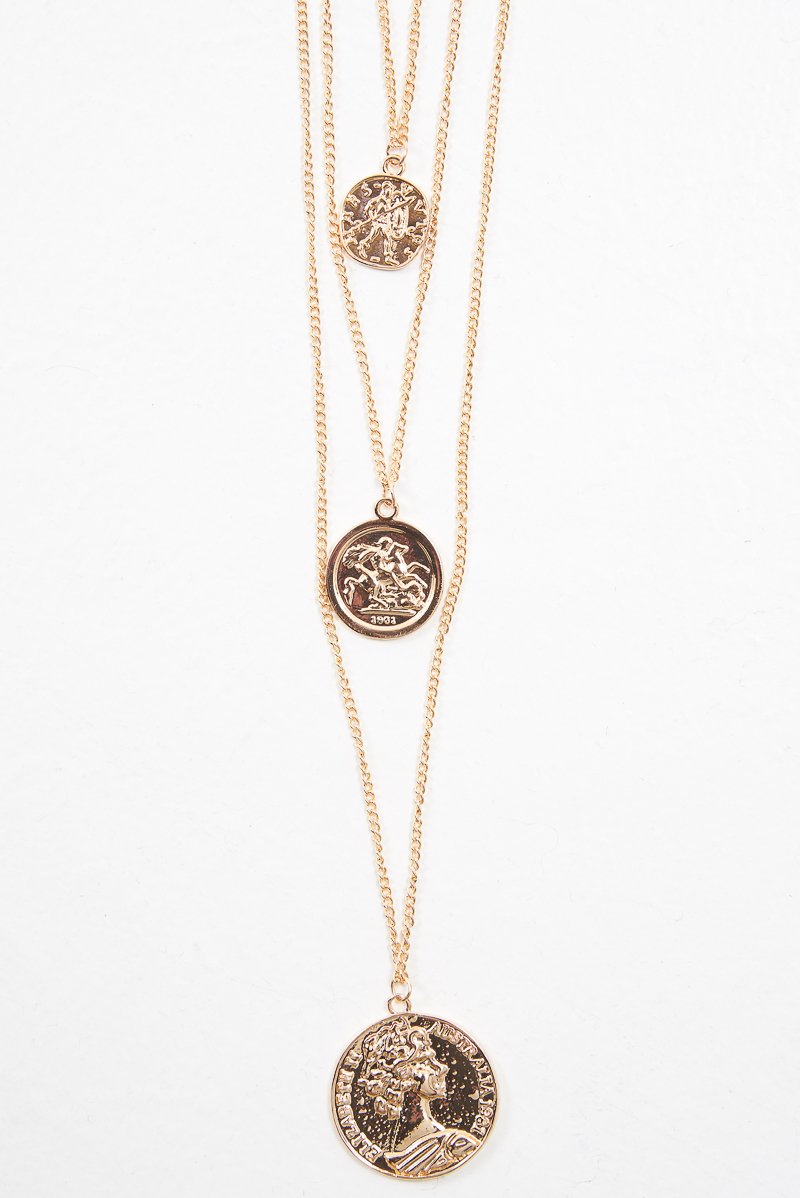 Gold Layered Coin Necklace - Hatley-Jewellery