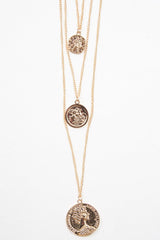 Gold Layered Coin Necklace - Hatley-Jewellery
