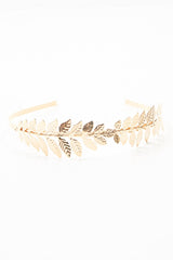 Gold Leaf Detail Metal Hairband - Kaylina-Hair