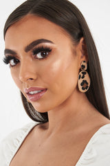 Gold Leopard Print Pony Hair Drop Earrings - Joana-Jewellery