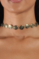 Gold Medallion Chain Choker - Fortuna-Chokers
