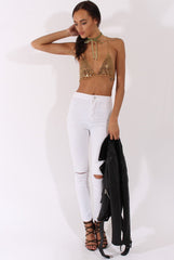 Gold Metal Chain Bra - Damaris-Dresses