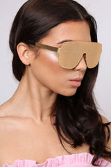 Gold Metal Pinhole Sunglasses -Jezbel-Sunglasses