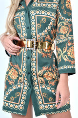 Gold Metallic Embellished Buckle Belt - Oneita-Belts