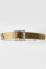 Gold Metallic Embellished Buckle Belt - Oneita-Belts