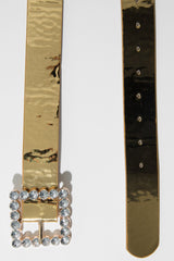 Gold Metallic Embellished Buckle Belt - Oneita-Belts