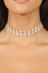 Gold Metallic Fabric Circle Choker - June-Accessories