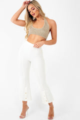 Gold Metallic Halter Neck Bralet - Nyella-Bralets