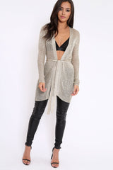 Gold Metallic Knit Cardigan - Celina-Knitwear