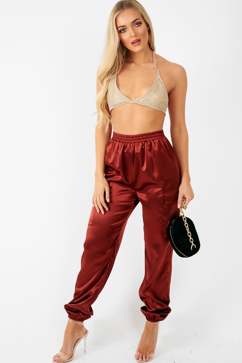 Gold Metallic Triangle Bralet - Elsy-Bralets