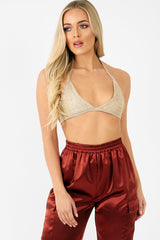 Gold Metallic Triangle Bralet - Elsy-Bralets